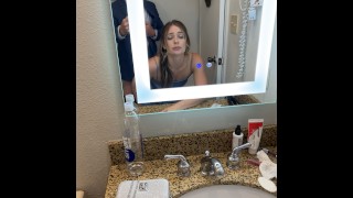 Slutty bridesmaid sneaks away to suck me off